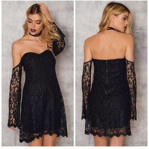 Bardot Antoinette off the shoulder lace dress NWOT